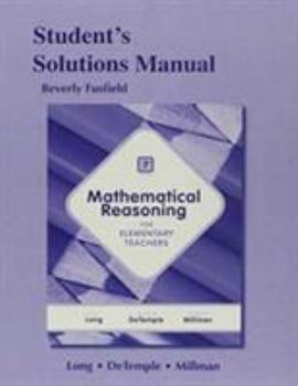 Paperback Student Solutions Manual for Mathematical Reasoning for Elementary Teachers Book