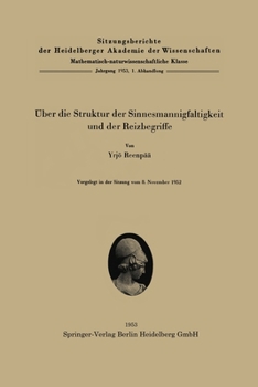 Paperback Über die Struktur der Sinnesmannigfaltigkeit und der Reizbegriffe [German] Book