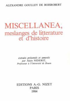 Paperback Miscellanea, Meslanges de Litterature Et d'Histoire [French] Book
