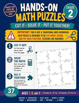 Paperback 2nd Grade Math Puzzles: Kids Ages 7, 8, and 9 - Addition, Subtraction, Place Value, Telling Time, Three Digit Numbers, Arrays, Skip Counting, & MORE Book