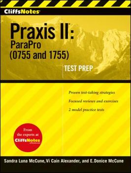 Paperback Cliffsnotes Praxis II: Parapro (0755 and 1755) Book