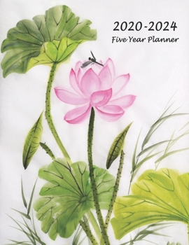 Paperback 2020-2024 Five Year Planner: 60-Month Schedule Organizer 8.5 x 11 (Lotus Flower) Book