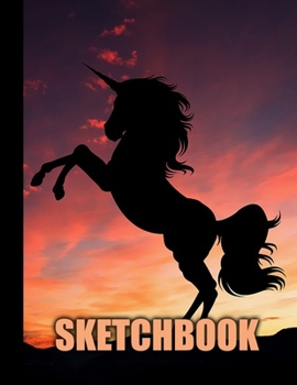 Sketchbook: Unicorn Cover Design | White Paper | 120 Blank Unlined Pages | 8.5" X 11" | Matte Finished Soft Cover