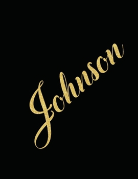 Johnson Personalized Minimalist Grid Notebook | 8.5x11 100 grid pages| Matte Johnson Personalized Matte Silk Cover with sturdy white pages notebook