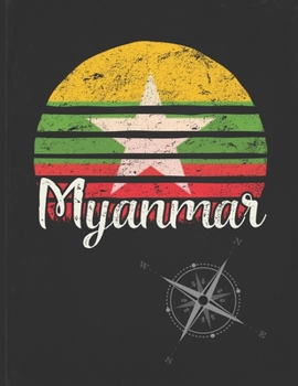 Myanmar: Burmese Vintage Flag Personalized Retro Gift Idea for Coworker Friend or Boss  2020 Calendar Daily Weekly Monthly Planner Organizer