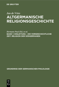 Hardcover Einleitung - Die Vorgeschichtliche Zeit. Religion Der Südgermanen [German] Book