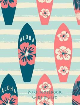 Paperback Surf Notebook Wide Ruled: 7.44 x 9.69 inch standard composition book, 200 pages Book