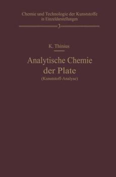 Paperback Analytische Chemie Der Plaste (Kunststoff-Analyse) [German] Book