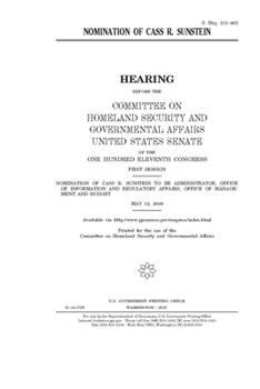 Nomination of Cass R. Sunstein