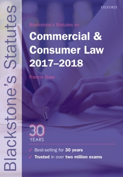 Paperback Blackstone's Statutes on Commercial & Consumer Law 2017-2018 Book