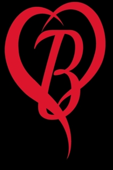 Monogram Initial Letter B Adorable Heart Red and Black:: In My Heart letter initial Personalized Name Letter B , Cute funny gift for  Girlfriend ... for Home School College  for Writing Notes.