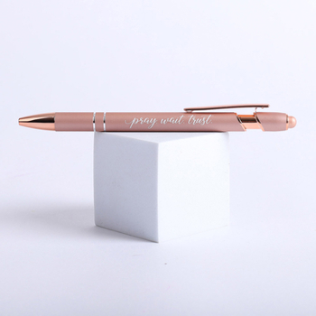 Gift Pen Soft Touch Pray Wait Trust Rose Gold