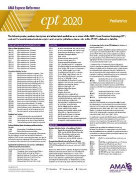 Paperback CPT 2020 Express Reference Coding Card: Pediatrics Book