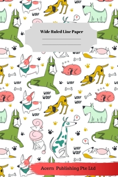 Paperback Dog Sloth Theme Wide Ruled Line Paper Book