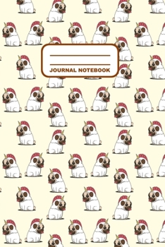 Journal Notebook: Notebook, Journal, Or Diary  | Dog Pattern Cover Design | 110 Blank Lined Pages | 6" X 9" | Matte Finished Soft Cover