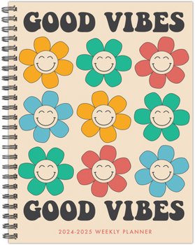 Spiral-bound Good Vibes Academic July 2024 - June 2025 6.5 X 8.5 Softcover Planner Book