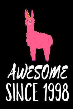 Awesome Since 1998: Funny Pink Llama Birthday Gift Notebook for Women