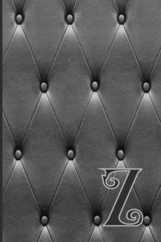 Z: Writing Journal Notebook Personalized with Black Monogram Initial Letter on a Dramatic Charcoal Gray Diamond Shape Tufted background. (6"x9" 110 Blank Lined Pages with Space for Date)