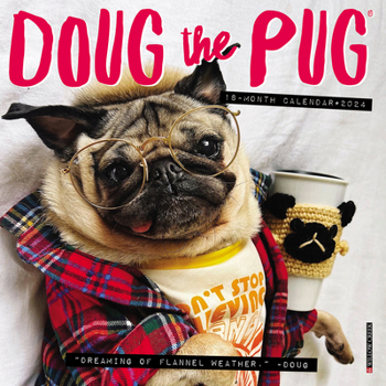 Calendar Doug the Pug 2024 7 X 7 Mini Wall Calendar Book