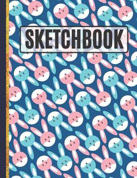 Paperback Sketchbook: Cute Pink and Blue Bunny Rabbit Sketchbook Book