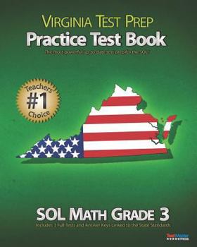 Paperback VIRGINIA TEST PREP Practice Test Book SOL Math Grade 3 Book