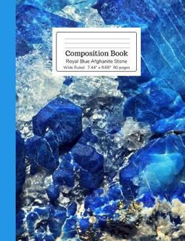 Paperback Composition Book Royal Blue Afghanite Stone Wide Ruled Book