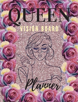Paperback Queen Board Vision Planner: Amaizing Journal Vision Board BookPositive Affirmations Journal 8.5" x 11" Large Diary Book