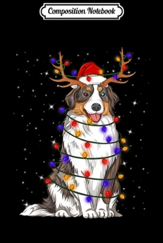 Composition Notebook: Australian shepherd Lights Christmas Dog Lover Xmas  Journal/Notebook Blank Lined Ruled 6x9 100 Pages