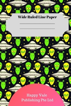 Paperback Cute Alien Theme Wide Ruled Line Paper Book