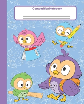 Paperback Composition Notebook: Cute and Colorful Owls Notebook and Journal with Wide Lined Ruled Paper Pages for Girls and Boys, Perfect Workbook for Book