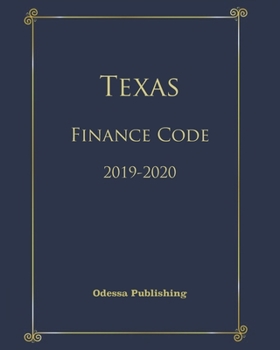 Paperback Texas Finance Code 2019-2020 Book