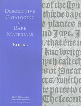 Paperback Descriptive Cataloging of Rare Materials (Books) Book