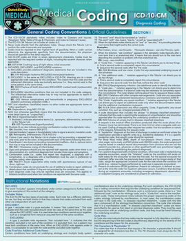 Pamphlet Medical Coding ICD-10-CM: A Quickstudy Laminated Reference Guide Book