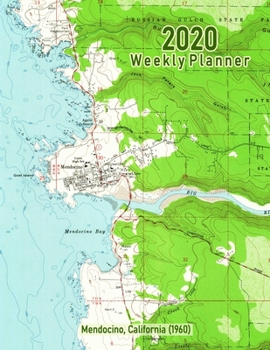 Paperback 2020 Weekly Planner: Mendocino, California (1960): Vintage Topo Map Cover Book