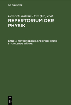 Hardcover Meteorologie, Specifische Und Strahlende Wärme [German] Book