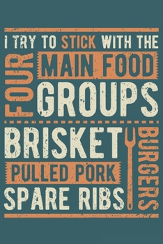 2020 Week To View Dated Planner Diary: 6x9 Inches Paperback BBQ Grill Four Main Food Groups Brisket Pulled Pork Burgers Spare Ribs