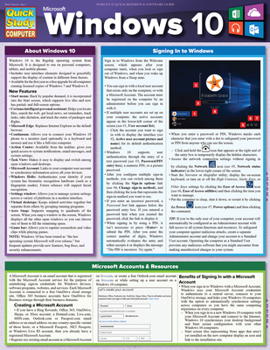 Misc. Microsoft Windows 10: Quickstudy Laminated Reference Guide Book