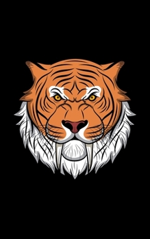 Notebook : Sable Tooth Tiger Head Illustration - 100 Graph Paper Pages - Soft Cover - Small Size - 5 X 8 Inch