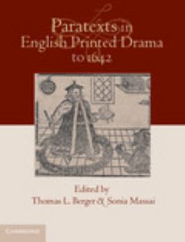 Hardcover Paratexts in English Printed Drama to 1642 2 Volume Set Book