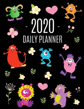 Paperback Fuzzy Monsters Planner 2020: Cute 2020 Daily Organizer: January - December (with Monthly Spread) For School, Work, Appointments & Goals Large Funny Book