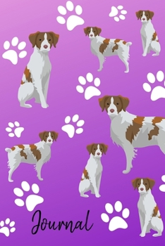 Journal: Anxiety Journal and Coloring Book 6x9 90 Pages Positive Affirmations Mandala Coloring Book - Purple Brittany Spaniel Dog Cover