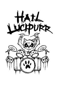 Hail Lucipurr: Song Writer Notebook for any heavy metal and hard rock cat headbanger. DIY Lyrics Journal and songwriting book - 120 Music Sheet Pages