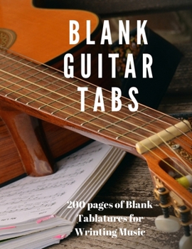 Paperback Blank Guitar Tabs: 200 Pages of Guitar Tabs with Six 6-line Staves and 7 blank Chord diagrams per page. Write Your Own Music. Music Compo Book