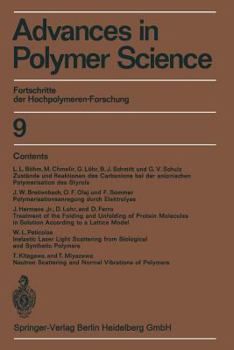 Paperback Advances in Polymer Science: Fortschritte Der Hochpolymeren-Forschung [German] Book