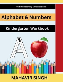 Paperback Alphabet & Numbers: Kindergarten Workbook [Large Print] Book