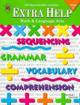 Paperback Extra Help Math & Language Arts: Grade 2 Book
