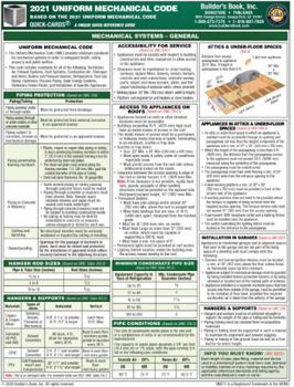 Pamphlet 2021 Uniform Mechanical Code Quick-Card Book