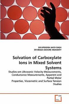 Paperback Solvation of Carboxylate Ions in Mixed Solvent Systems Book