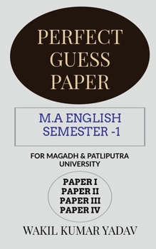 Paperback Perfect Guess Paper M.a English Semester -1 Book