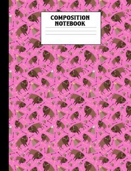 Paperback Composition Notebook: Pink Bison Wide Ruled Book